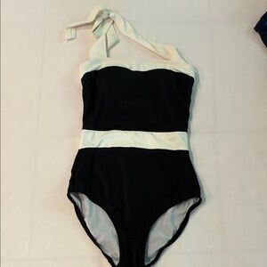 Boden Black and Cream One Piece Swimsuit